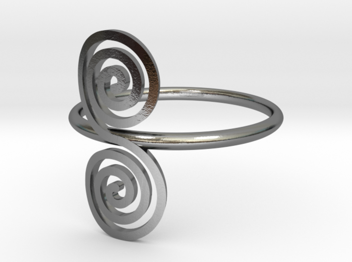 Celtic &quot;life and death&quot; double spiral ring 3d printed