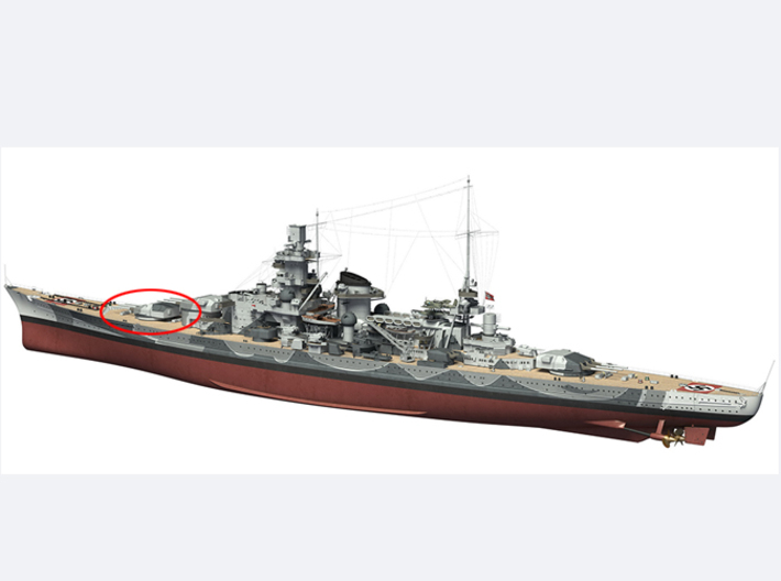 1/100 DKM Scharnhorst 28cm Turret B 3d printed 