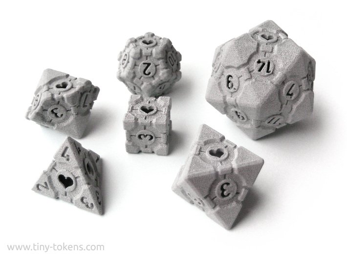 Companion Cube Polyhedral 6 Dice Set (Y3THPSRAM) by Foxworks
