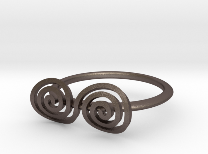 Celtic &quot;life and death&quot; turned spiral ring 3d printed