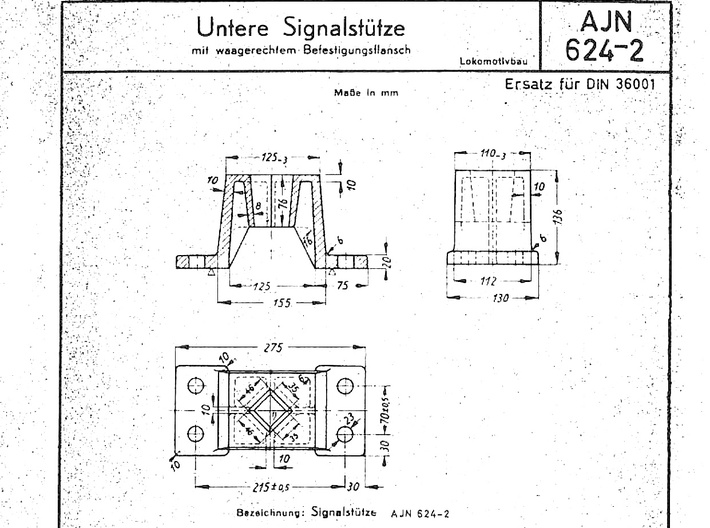 Untere Signalstütze, Maßstab 1:11, Spur 5" 3d printed 