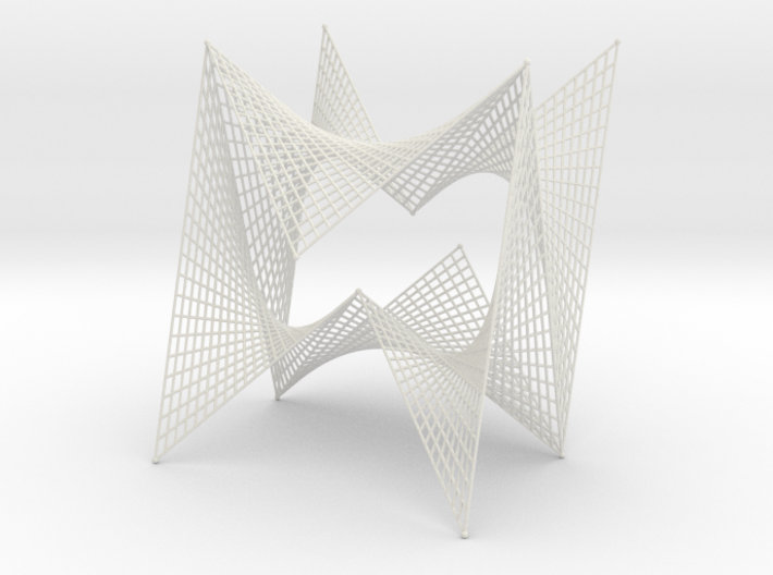 String Art Sculpture - Double Straight Lines Curve 3d printed