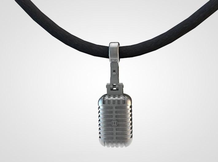 very detailed retro Microphone Pendant 3d printed microphone pendant