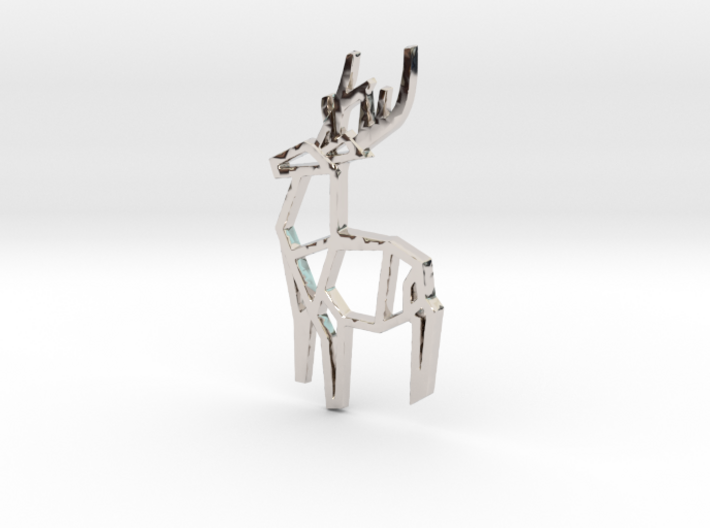 Origami Stag Pendant 3d printed