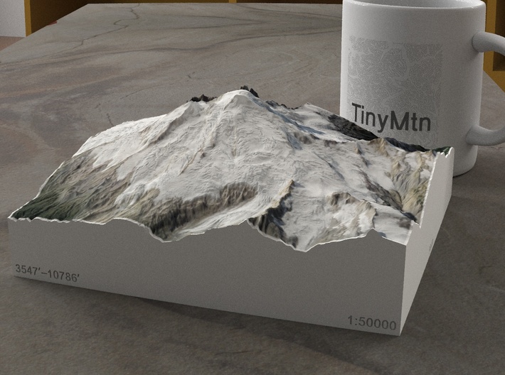 Mt. Baker, Washington, USA, 1:50000 Explorer 3d printed 