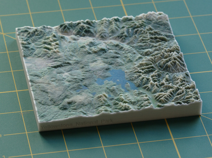 Yellowstone National Park, WY/MT/ID, 1:1000000 3d printed