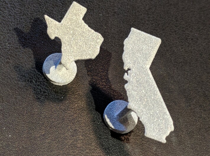 Texas Cufflink - Curved Bar 3d printed Mix and match states!