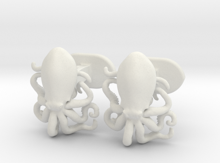 Octopus cufflinks 3d printed