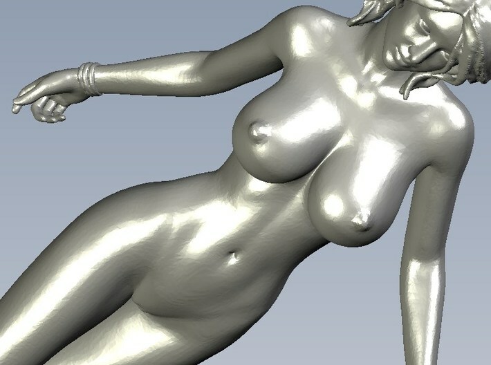 1/35 scale nude beach girl posing figure B 3d printed 