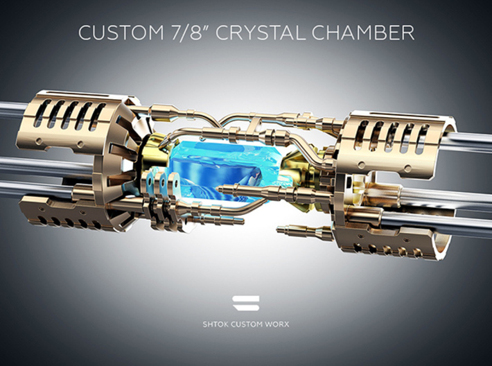 Custom CC 7/8" Part V2_D 3d printed With Custom Crystal Energy Ports V1 and V2