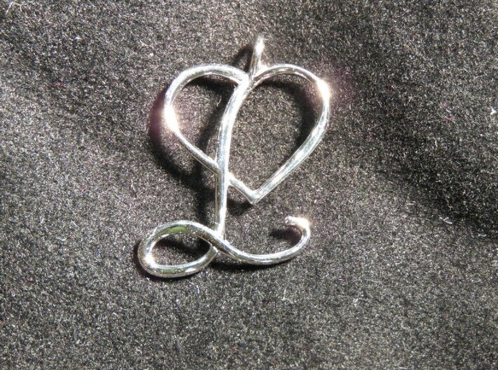 Heart L pendant 3d printed