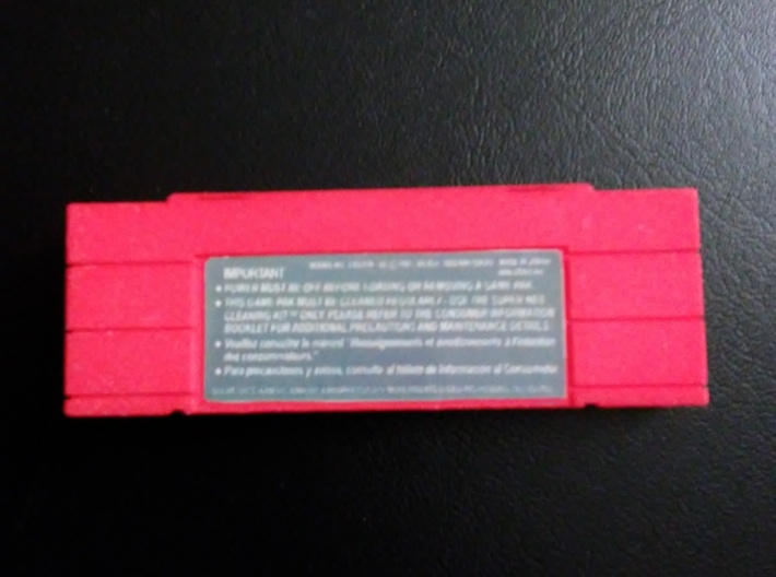 Hollow SNES classic mini cartridge 3d printed 