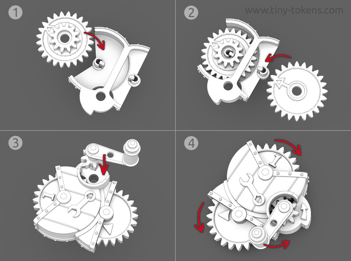 Crankable Sprocket Contraption for MTG Unstable 3d printed Assembly instructions