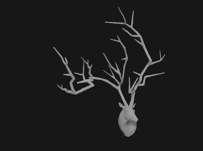 Sakura Tree Deer head 3d printed side view