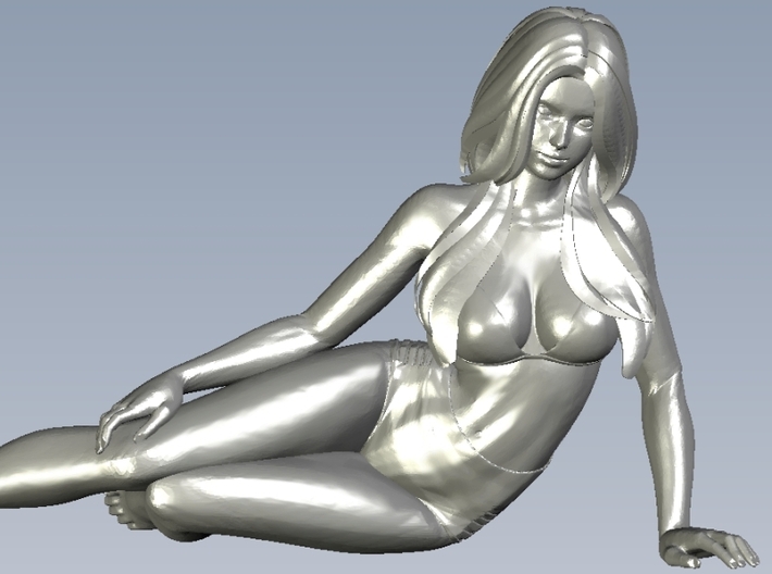 1/35 scale bikini beach girl posing figure C 3d printed 