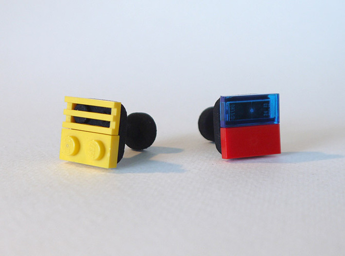 bX Cufflinks 3d printed Black Strong &amp; Flexible (Lego pieces not included)