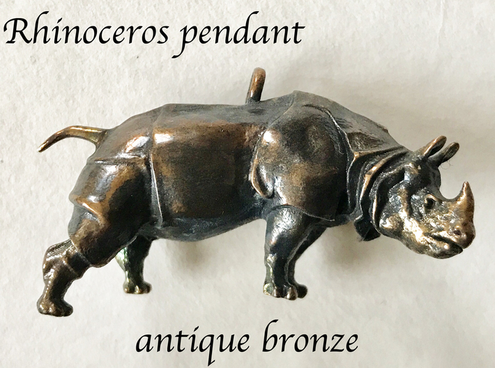 Rhinoceros Pendant 3d printed