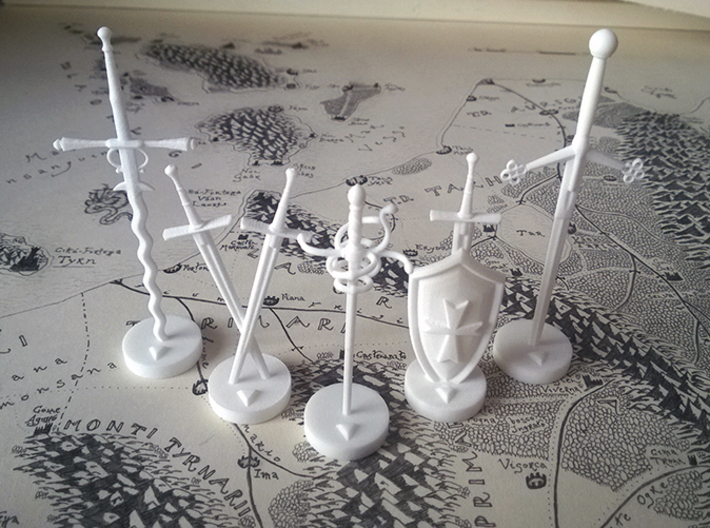 Role Playing Counter: Blades, Special (Set) 3d printed Blades in Strong &amp; Flexible Plastic (Polished White)