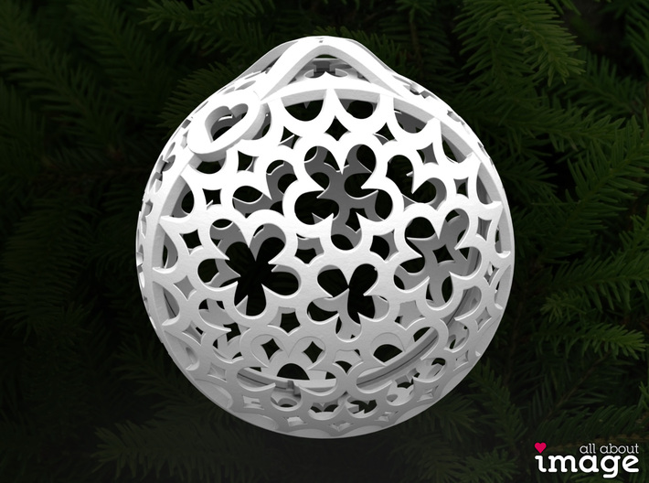 Customizable Christmas Ornament - Flowers 3d printed 