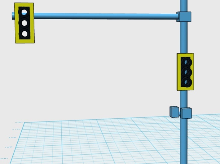 Traffic Light Signal Pole Assembled 1-87 HO Scale 3d printed