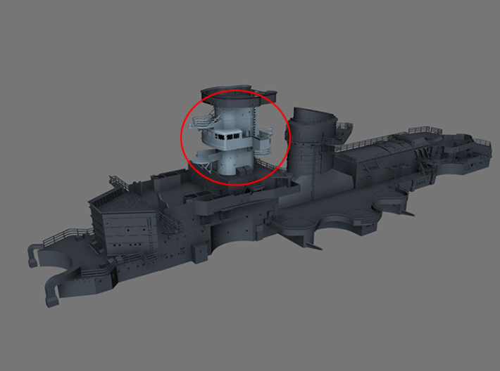1/100 DKM Scharnhorst Deck 6 Admiral's Bridge 3d printed