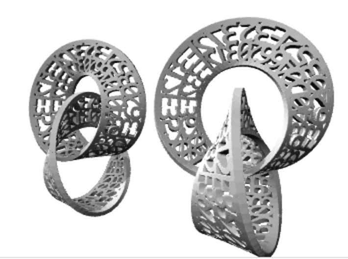 Reverse Abstraction Mobius Earrings 3d printed 
