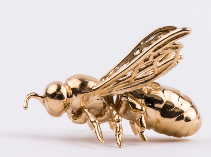 Beekeeper Chess Collection: King 3d printed Polished Brass
