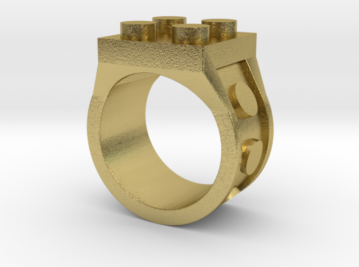 Brick 4 Stud Ring - Size 9  3d printed