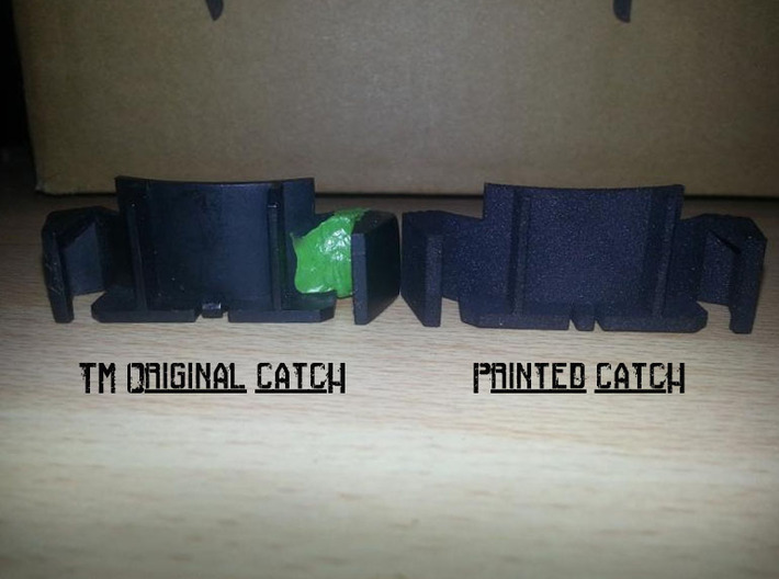 Airsoft AEG P90 Magazine Release Catch 3d printed Comparison to repaired TM magazine catch. Courtesy of Jasont21 from the ZeroIn forum.