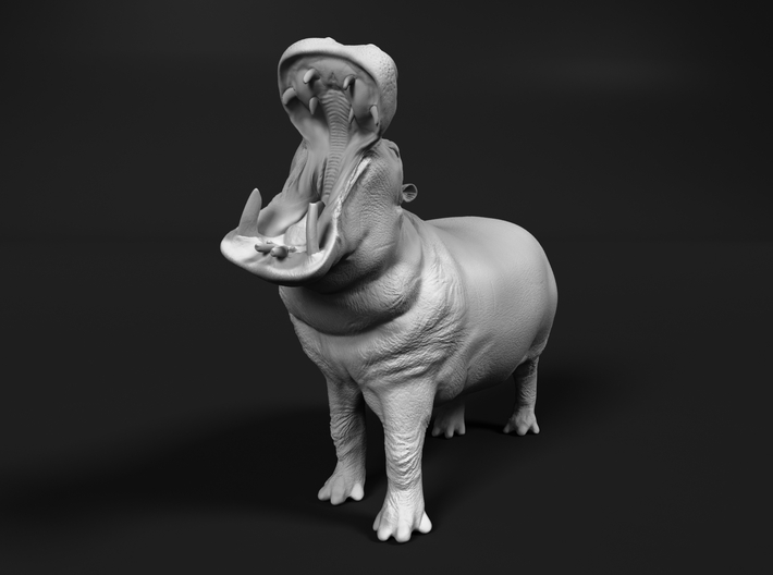 Hippopotamus 1:96 Male with Open Mouth 3d printed 