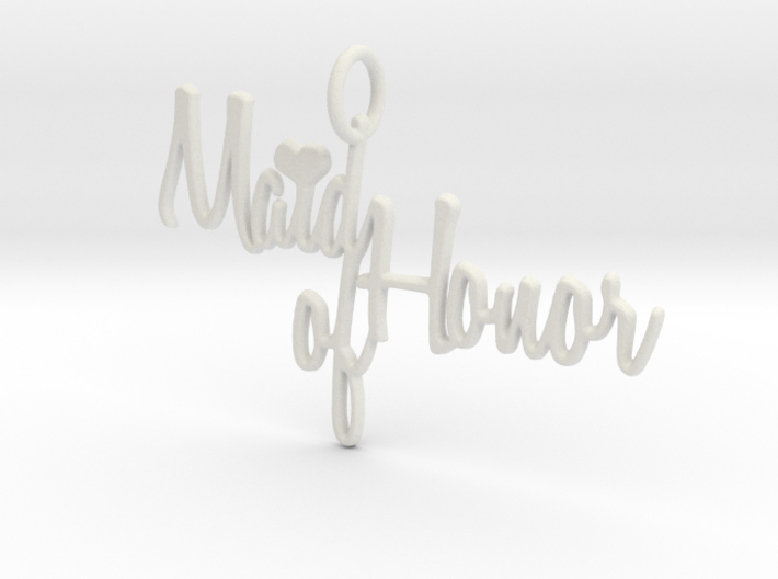 Maid of Honor Heart Pendant 3d printed