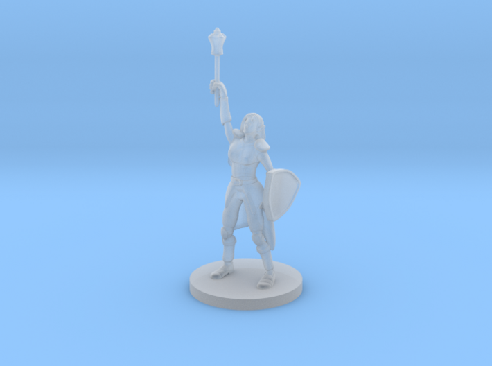 Female Elf Cleric with Mace 3d printed