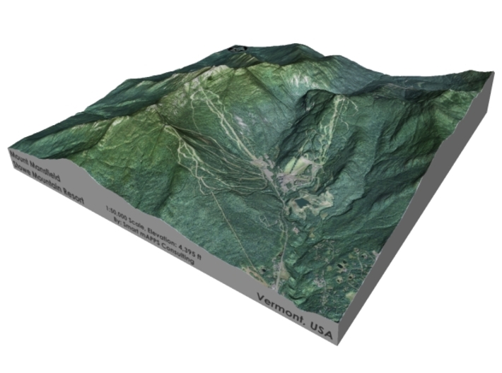 Mount Mansfield / Stowe Mountain: 6&quot; 3d printed