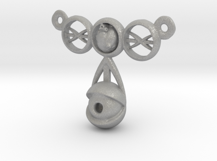 eyeball heart necklace pendant 3d printed