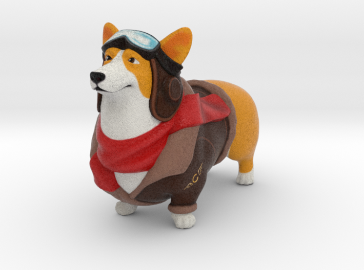 Corgi Fighter Pilot 3d printed