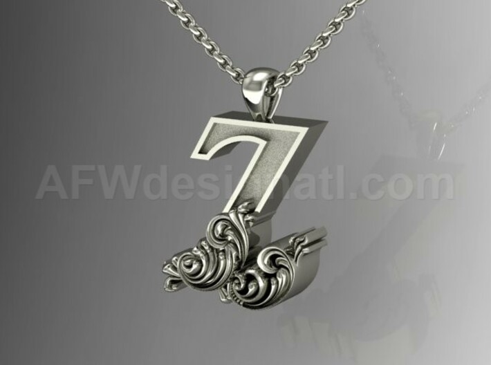 Scroll Letter Z – Initial Pendant 3d printed