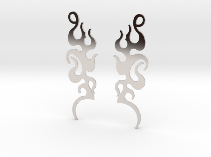 Tribal &quot;Dancing Flames&quot; Earrings 3d printed