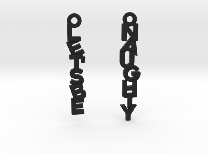 &quot;Let's be naughty&quot; - Naughty messages earings 3d printed