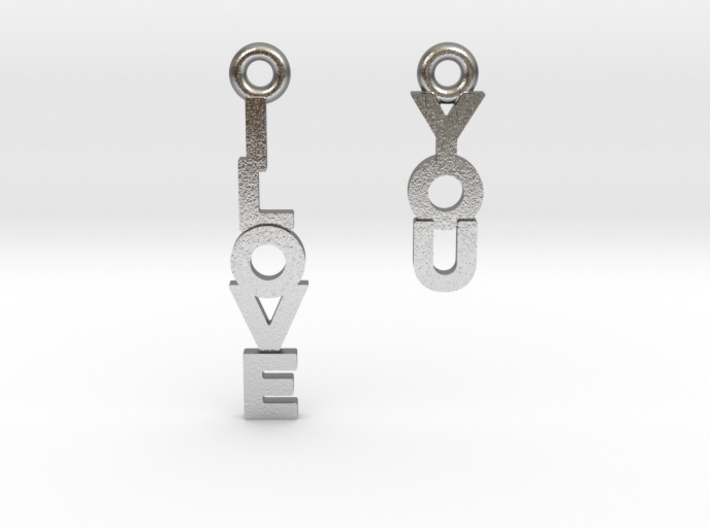 &quot;I love you&quot; - Cute messages earings 3d printed