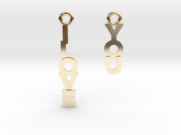 &quot;I love you&quot; - Cute messages earings 3d printed