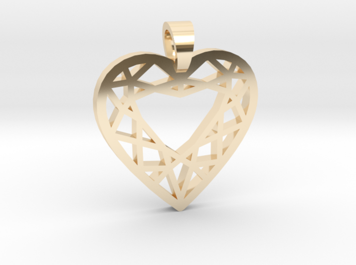 Heart cut [pendant] 3d printed