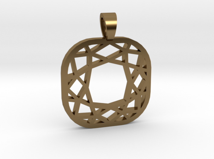 Cushion cut [pendant] 3d printed