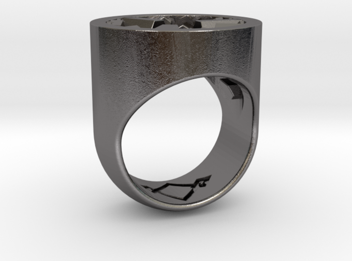 crystal genesys signet ring 3d printed 