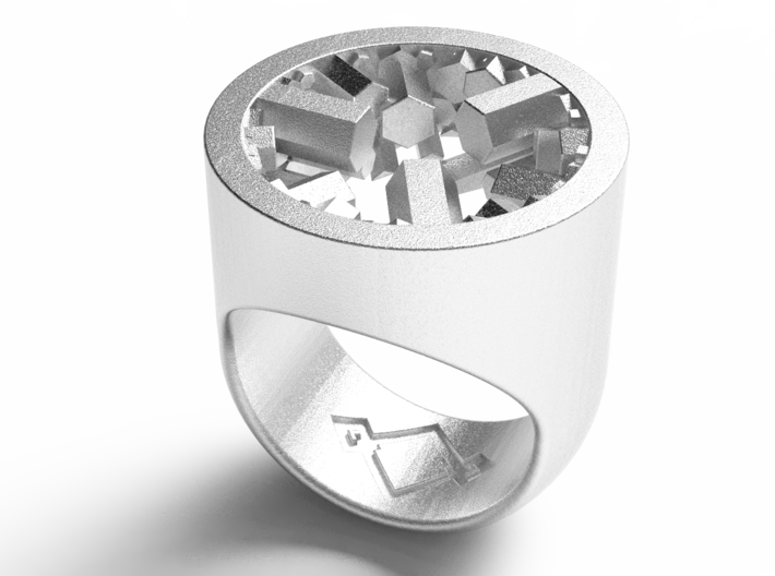crystal genesys signet ring 3d printed