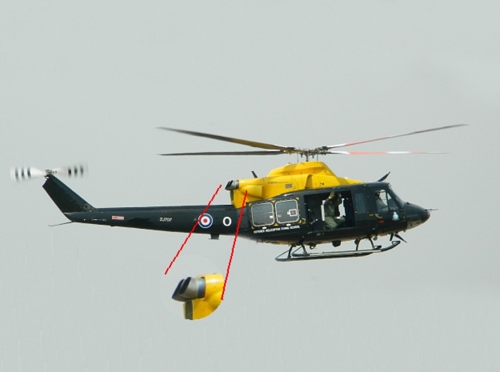 Bell 212-412 1/35 bent upwards exhausts 3d printed 