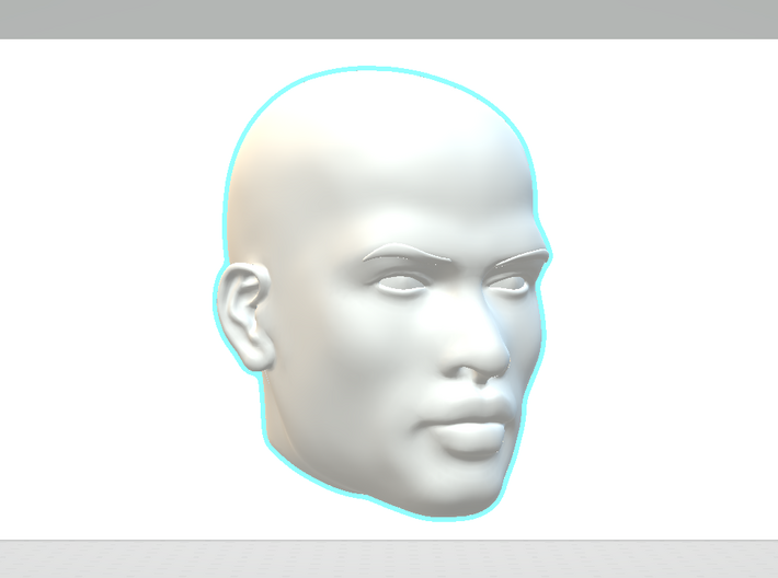 Male head 3d printed 
