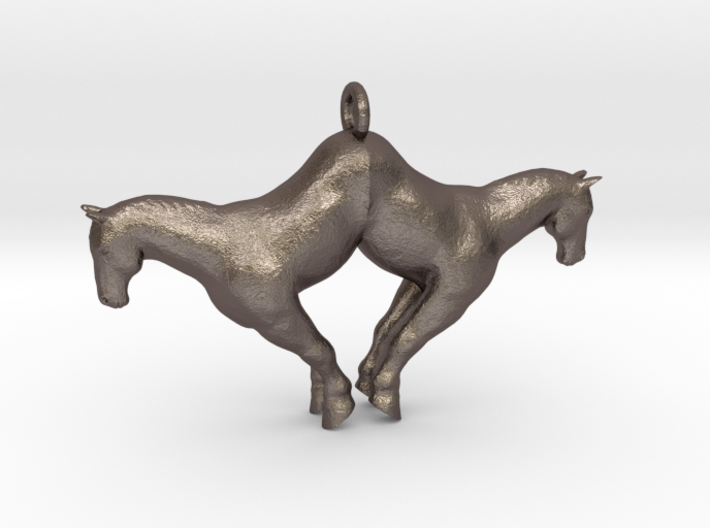 double horse pendant small 3d printed