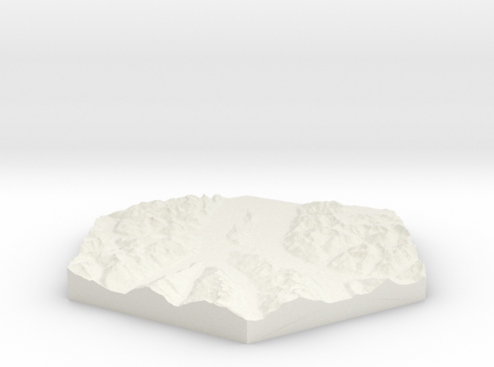 Model of Haines and Chilkat Valley (10cm, Color) 3d printed