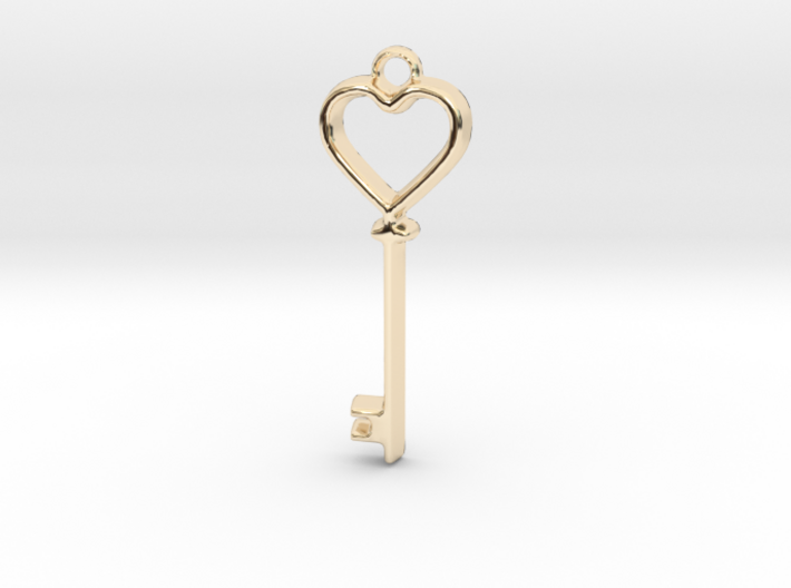 Heart Key Pendant 3d printed