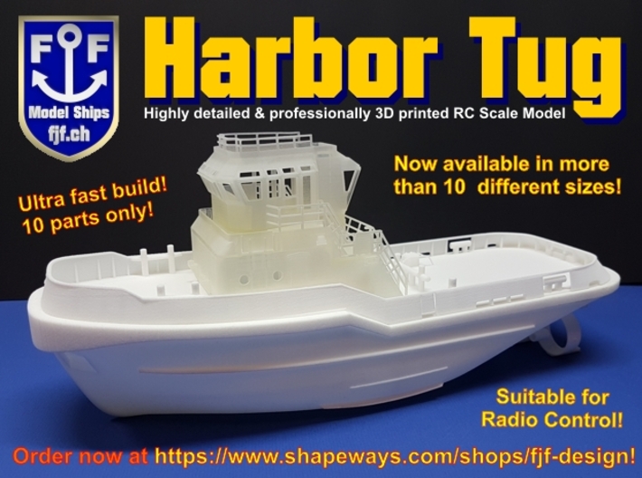 Harbor Tug Hull 1:50 V40 3d printed 